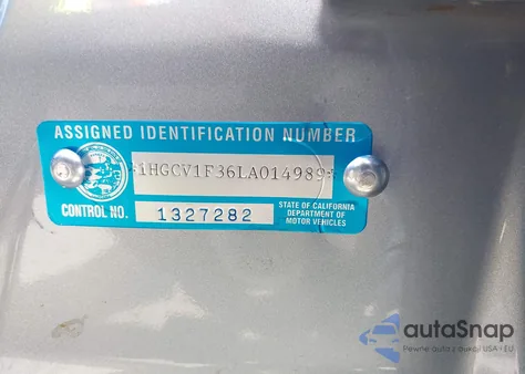 2020 Honda Accord Sport z USA, uszkodzony, nr VIN 1HGCV1F36LA014989